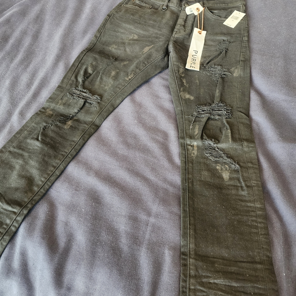Distressed Skinny Jeans for Men - Purple Brand